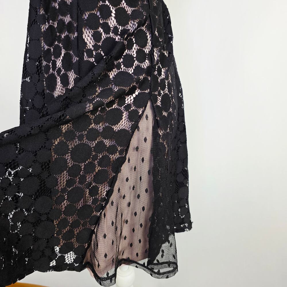 Disney Minnie Rocks the Dots Dress Medium Black Lace Polka Dot Whimisgoth - Picture 8 of 12